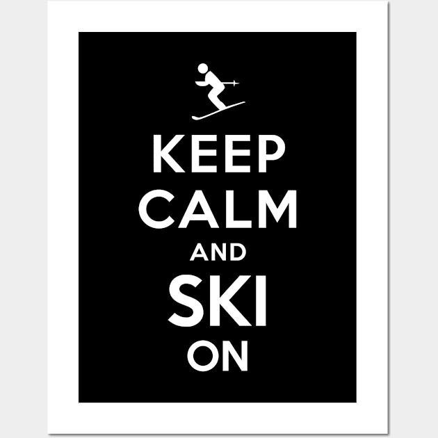 Keep Calm and Ski On Wall Art by YiannisTees